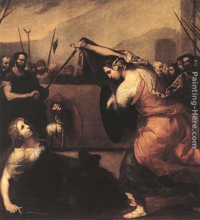 Jusepe de Ribera The Duel of Isabella de Carazzi and Diambra de Pottinella